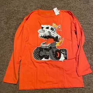 The Children's Place Orange Monster Truck Long Sleeve Tee